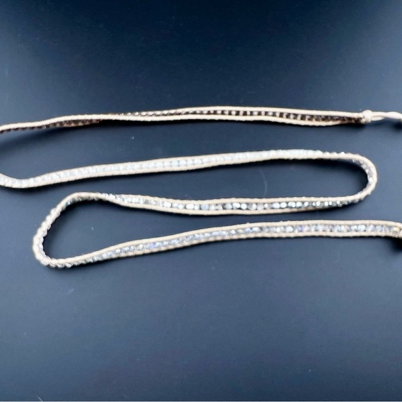 Victoria Emerson Beaded Wrap Bracelet Tri-Colored Crystals Sand Long 34”-37” - Picture 8 of 10